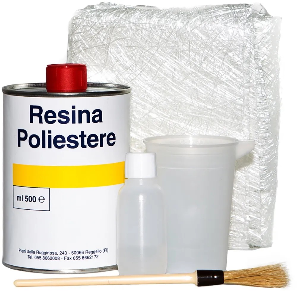 Kit Vetroresina Poliestere 1.6kg - Resina + Fibra Di Vetro 2mq + Catalizzatore | Per Riparazioni Nautiche E Fai Da Te - Foto 4