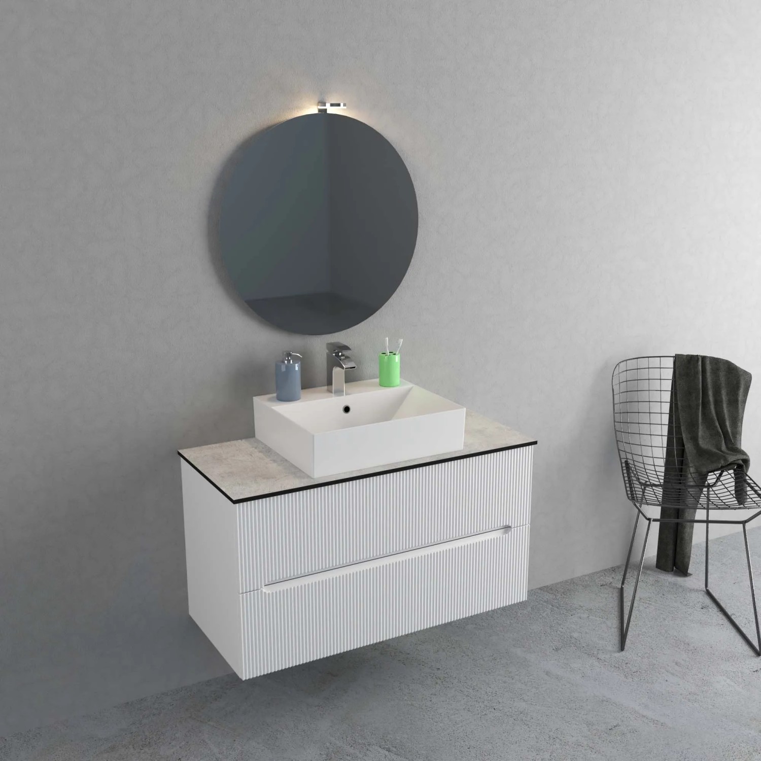 Mobile TV LED Vida - 177 x 39 x 45 cm - Bianco laccato