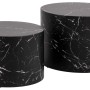 Set di 2 tavolini da salotto in legno Motrik effetto marmo nero tondo h40 cm_2