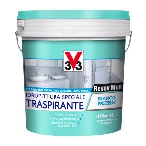 Secchio di pittura per interni bianca t.b.t. per cucine e bagni.