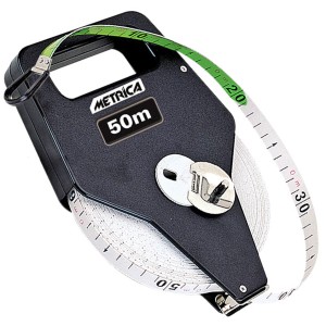 Rotella metrica t.b.t., lunghezza nastro 50m, custodia nera. Per misurazioni precise.