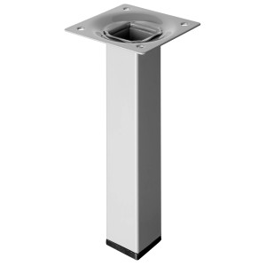 Gamba per tavolo Hettich, alta 150 mm, quadrata, effetto alluminio. Ideale per la costruzione di mobili.