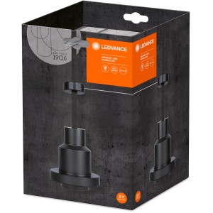 Confezione della lampada a sospensione nera Ledvance Pendulum 1906 E27. Cavo per lampadine E27.