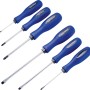 Set cacciaviti LUX Classic 6 pezzi con testa piatta e a croce, manici blu.