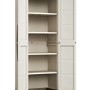 Mobile da balcone aperto beige t.b.t. con ripiani per uso esterno.