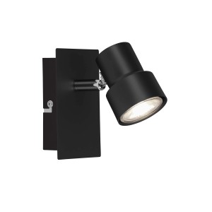 Faretto nero t.b.t., moderno faretto LED da parete.