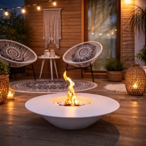 Camino a bioetanolo giardino Divina Fire Santorini 3,5 kW Ø60 cm bianco