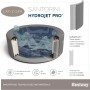 Idromassaggio gonfiabile Bestway LAY-Z-SPA Santorini HydroJet Pro, sezione trasversale con dettagli su getti e materiale.