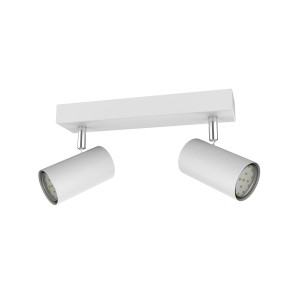 Globo Faretto Robby, 2 luci, bianco. Moderno faretto da soffitto in metallo, 260x60x120 mm.