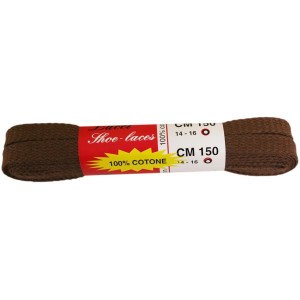 Lacci marroni, lunghezza 150 cm, in cotone per scarpe da lavoro.