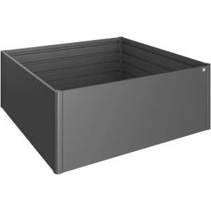 Biohort Aiuola rialzata in metallo 2x2 in grigio scuro metallizzato, 201x201x77 cm.