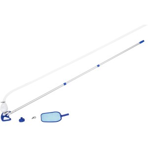 Set pulizia piscina Bestway AquaClean con asta telescopica, spazzola aspirante, retino e tubo.