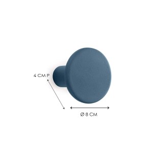 Appendiabiti t.b.t. blu, forma rotonda, dimensioni: 8 cm di diametro, 4 cm di profondità.