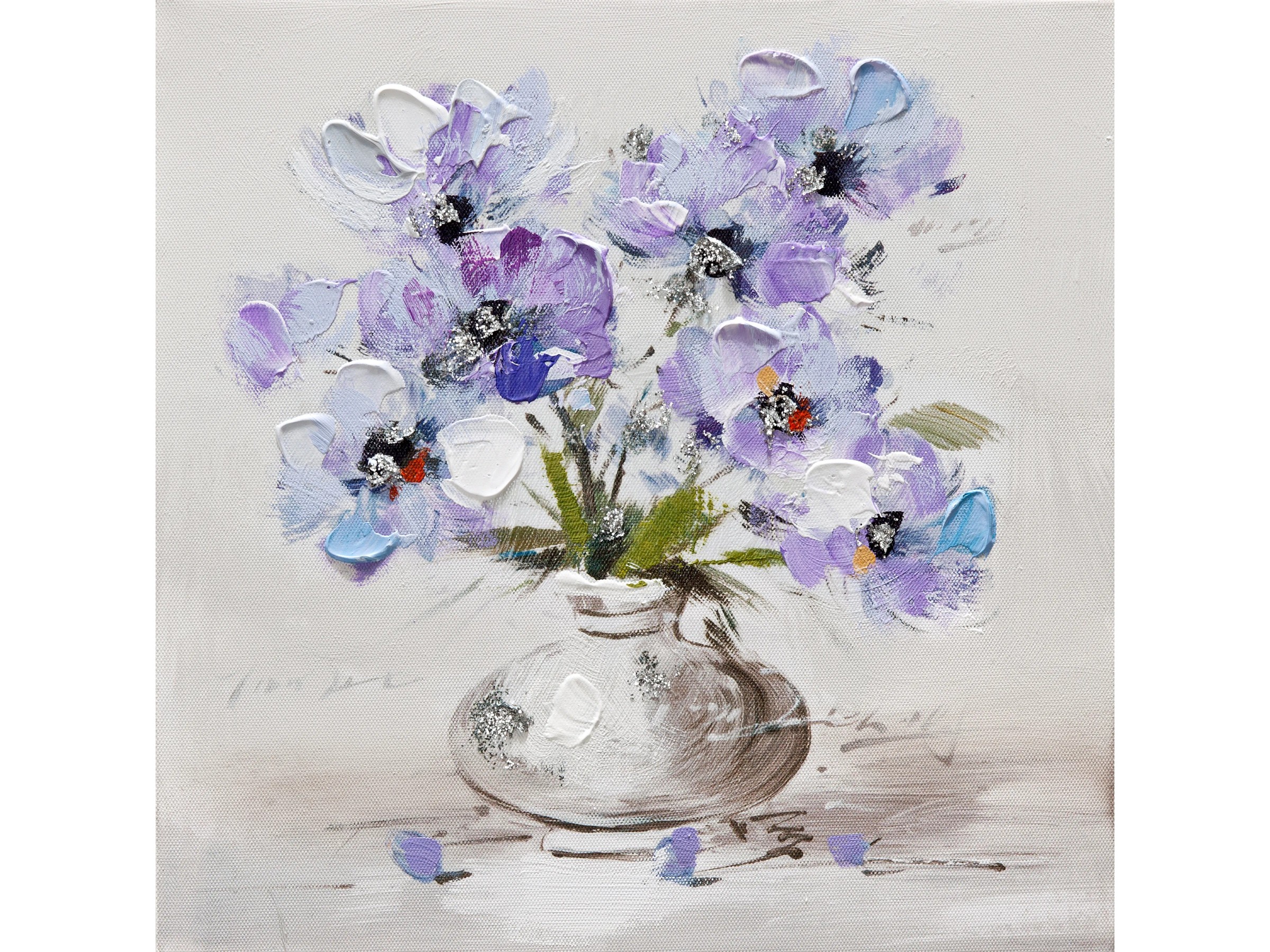 Kit Pittura Ad Olio Con Numeri WOWDECOR, Tela 50,8x40,6 Cm Motivo Fiori Lavanda Tramonto Viola (Z47), Senza Cornice, Hobby Creativo