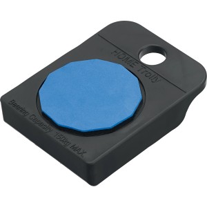 Pianale di trasporto nero, portata 150 kg, con superficie di appoggio blu rotante per un facile trasporto dei mobili.