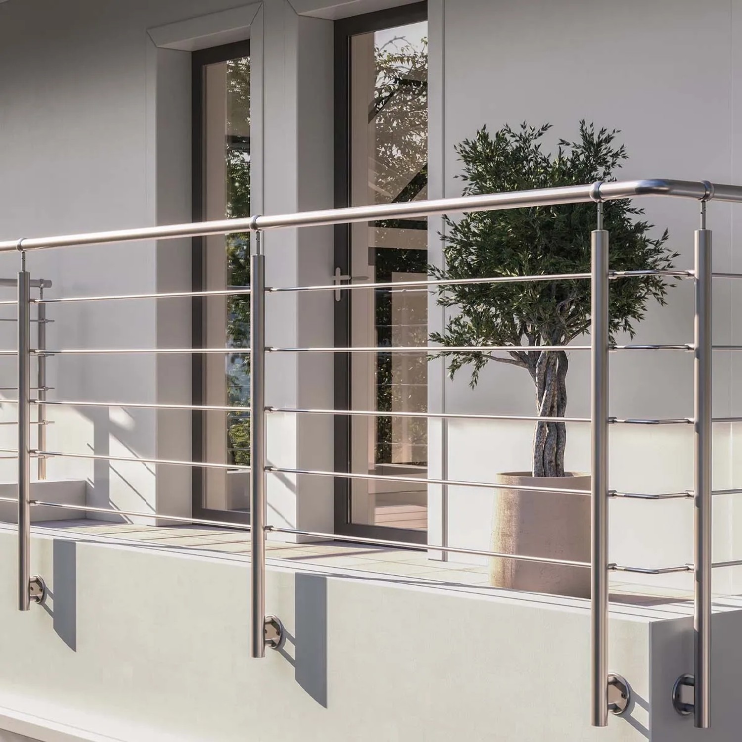Corrimano A U In Acciaio Inox 60 Cm – Montaggio A Parete, Antiscivolo, Per Garage, Giardino, Portico E Scale Interne/Estere (Argento)