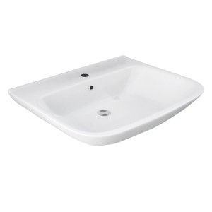 Lavabo in ceramica bianca t.b.t. per il bagno.