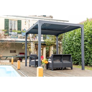 Pergola bioclimatica in alluminio 2430 antracite 240x300 cm