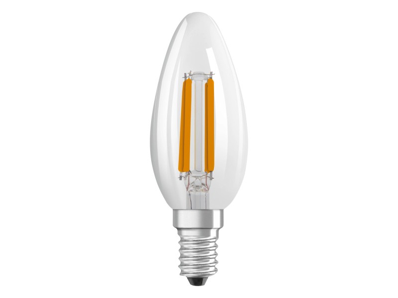 OSRAM Candela Lampadina LED, 1.5 W Equivalenti 12 W, Attacco E14, Luce Calda  2400K, Confezione da 1 Pezzo : : Illuminazione
