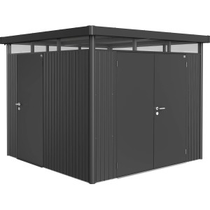 Biohort Porta aggiuntiva HighLine, grigio scuro metallizzato, per accessori casetta da giardino, 80x35x185,5 cm.