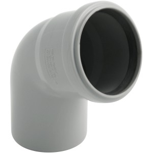 Curva HT Marley 67 gradi DN 90, tubo di scarico grigio polvere.