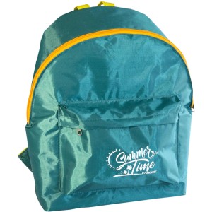 Zaino t.b.t. verde con dettagli gialli per campeggio e tempo libero.