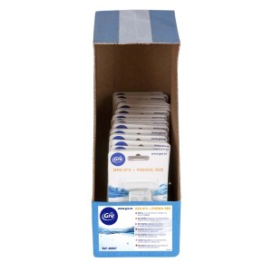 Compresse GRE DPD N°4 + Phenol Red per la regolazione del pH in scatola.