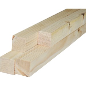 Listelli in legno grezzo (t.b.t.) in legno chiaro, ideali per progetti fai-da-te.