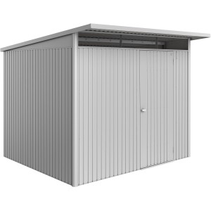 Casetta da giardino in metallo Biohort AvantGarde ECO Gr. A6 color argento metallizzato con porta standard.
