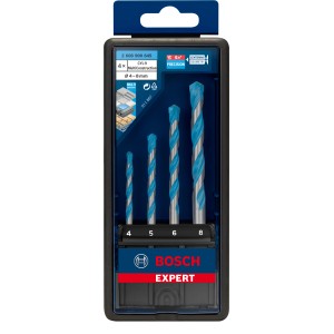 Set di punte per trapano Bosch Expert CYL-9 MC, 4 pezzi, per forature precise in cemento, legno, metallo e mattoni.