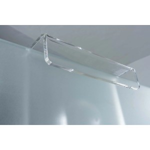 Accessorio doccia t.b.t. in vetro acrilico trasparente.