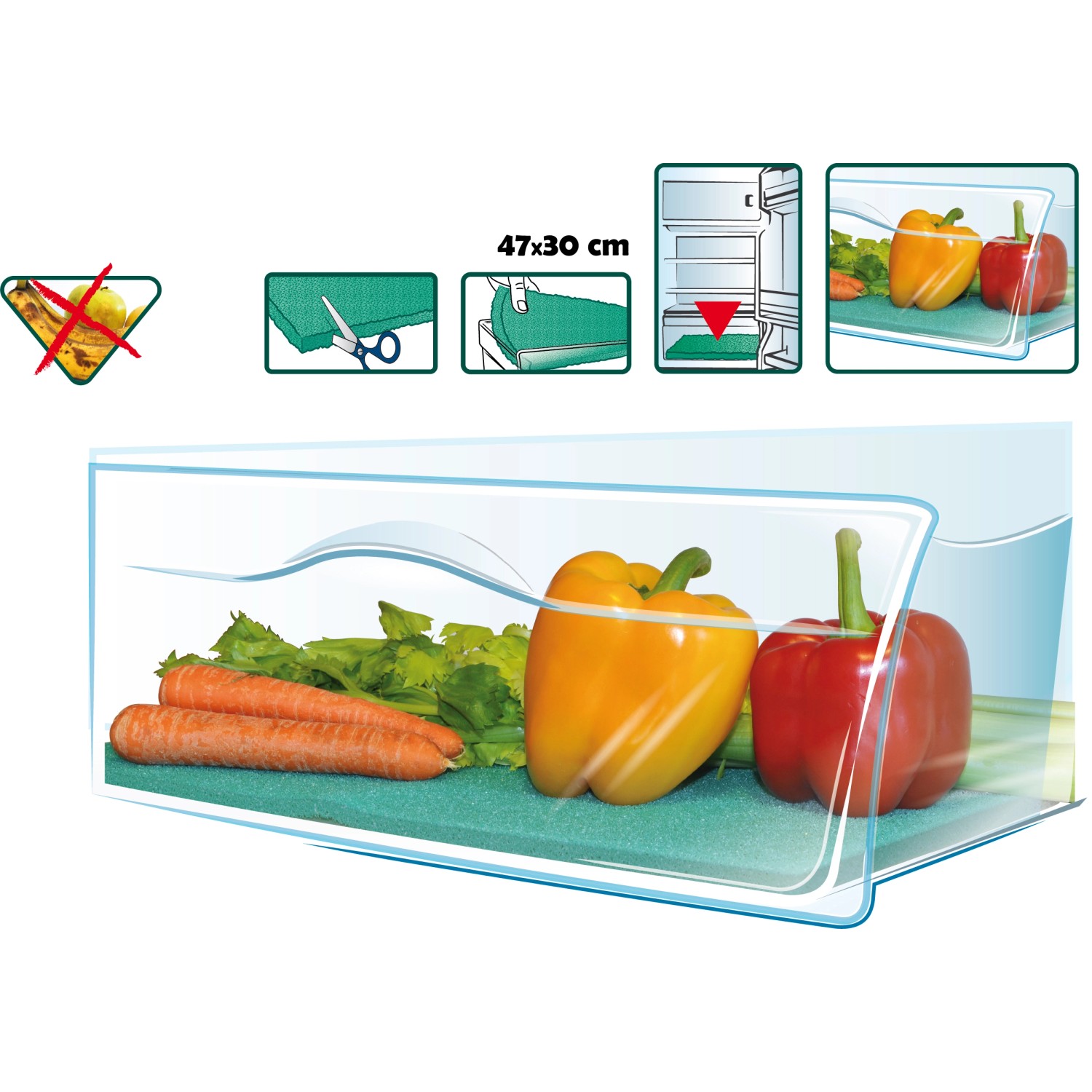LUTH Premium Profi Parts - Tappetino frigorifero antimuffa Tappetino  antibatterico Odore antimuffa che inibisce le verdure fresche può essere  tagliato
