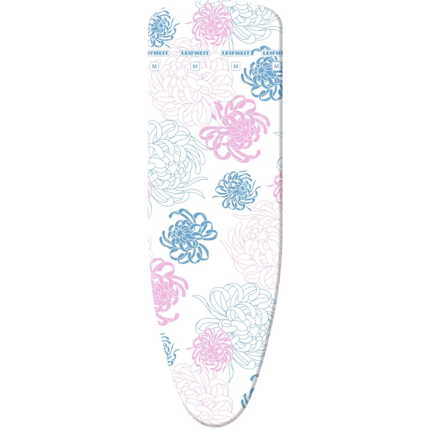Copriasse da stiro Leifheit Cotton Classic M con motivo floreale rosa e blu.