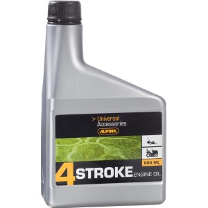 Olio motore 4 tempi Alpina, 600ml, per tosaerba e altre attrezzature da giardino.