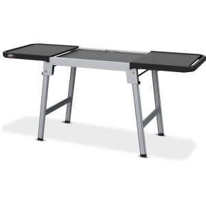Tavolo da grill Weber estensibile per Slate 43GP/56GP, con due tavoli laterali estesi.