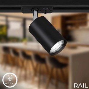 Faretto 2 luci Extension Set sistema a binario 230V 0,75m Nero