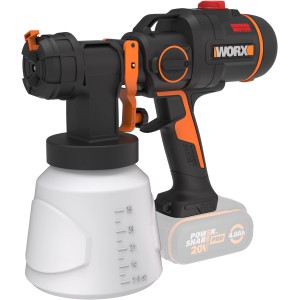 Worx WX020.9 spruzzatore di vernice, utensile a batteria 20V senza batteria/caricabatterie.