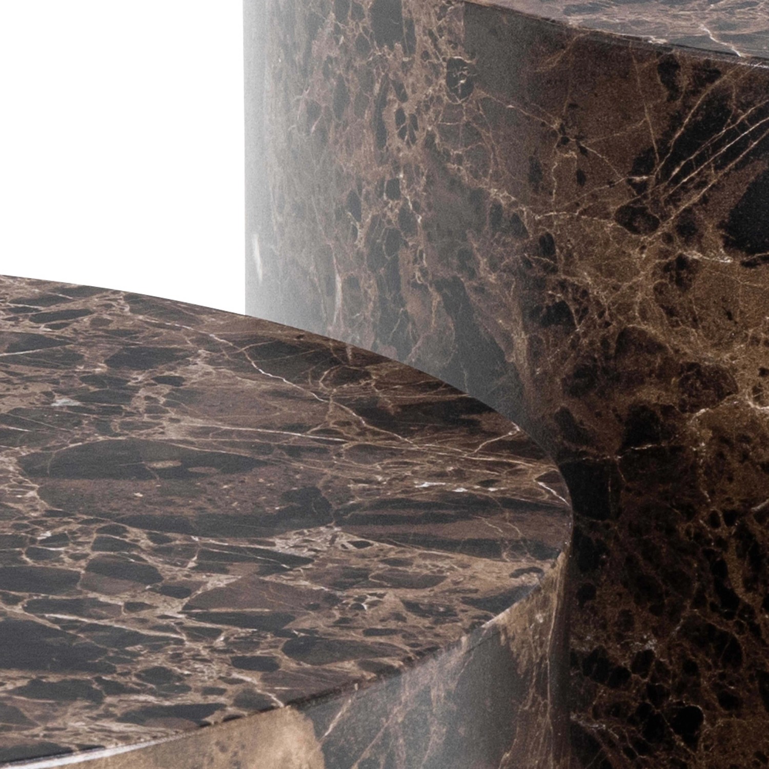 Set di 2 tavolini da salotto in legno Motrik effetto marmo marrone tondo h40 cm_8