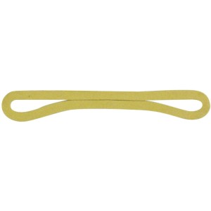 Cinghia di fissaggio gialla per attrezzatura da campeggio, dettaglio.