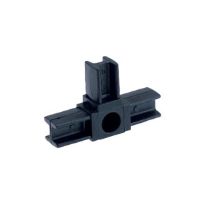 Connettore Arcansas Quicktech in PVC per profili in acciaio o alluminio, 2x8 cm, nero.