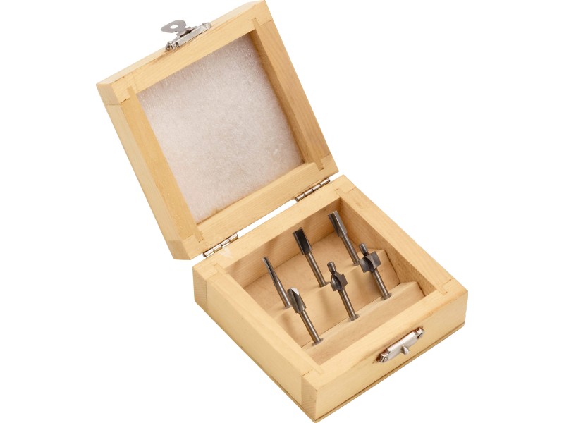 Fresa Cnc Legno Set Punte Fresatura E Sbavatura Ruko - 6 Pezzi, Rivestimento Titanio, Per Metalli Utensili Metallo Titanio
