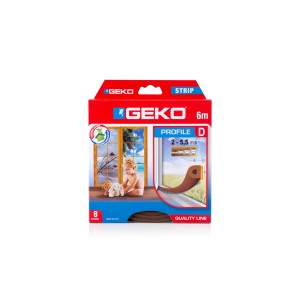 Guarnizione GEKO profilo D, rotolo da 6m, marrone. Guarnizione per porte e finestre.
