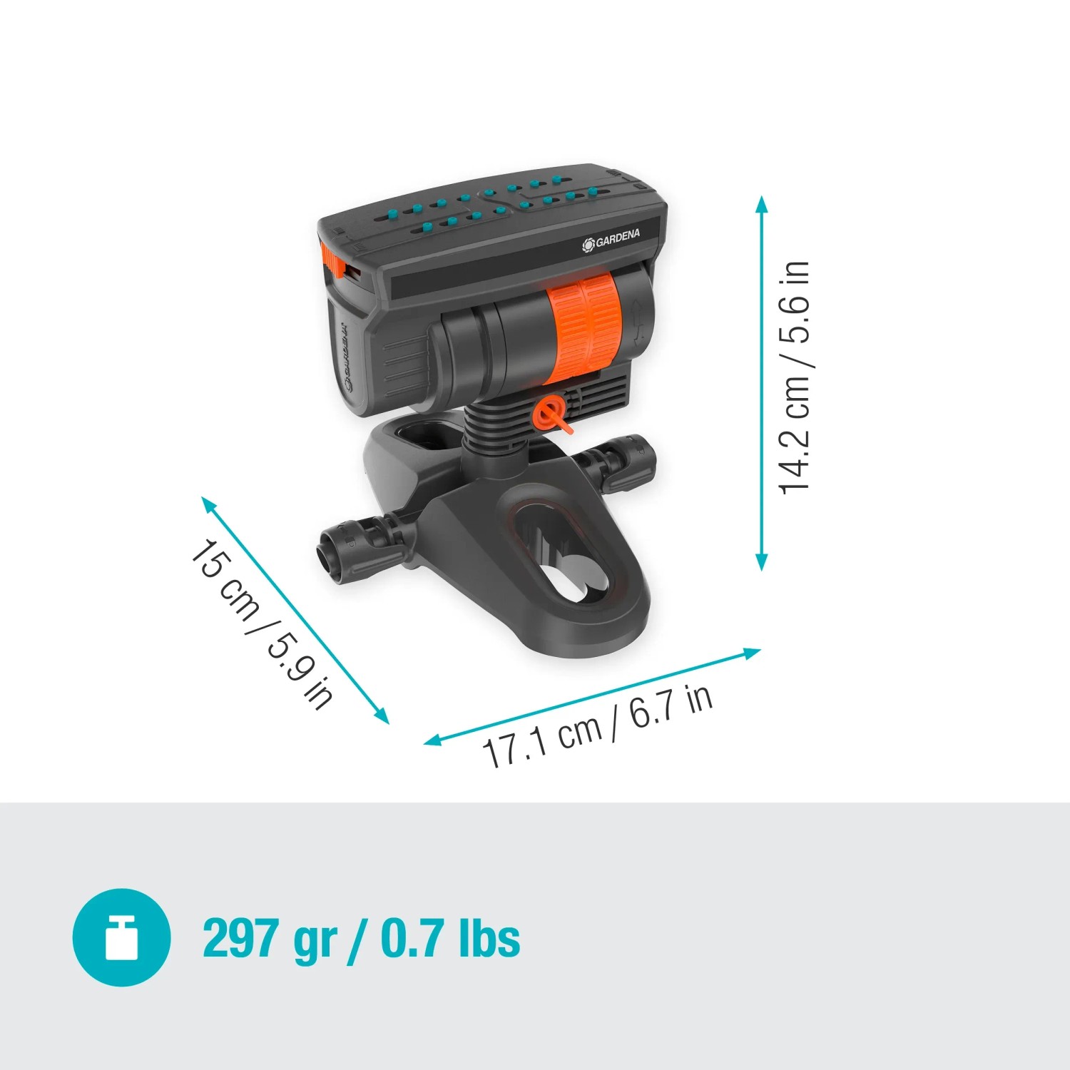 Gardena irrigatore oscillante OS 90: irrigatore per irrigazione a superficie nel sistema Micro-Drip.