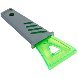 LUX raschietto per ghiaccio con bordo raschiante, grigio/verde, per una rapida rimozione del ghiaccio in inverno.