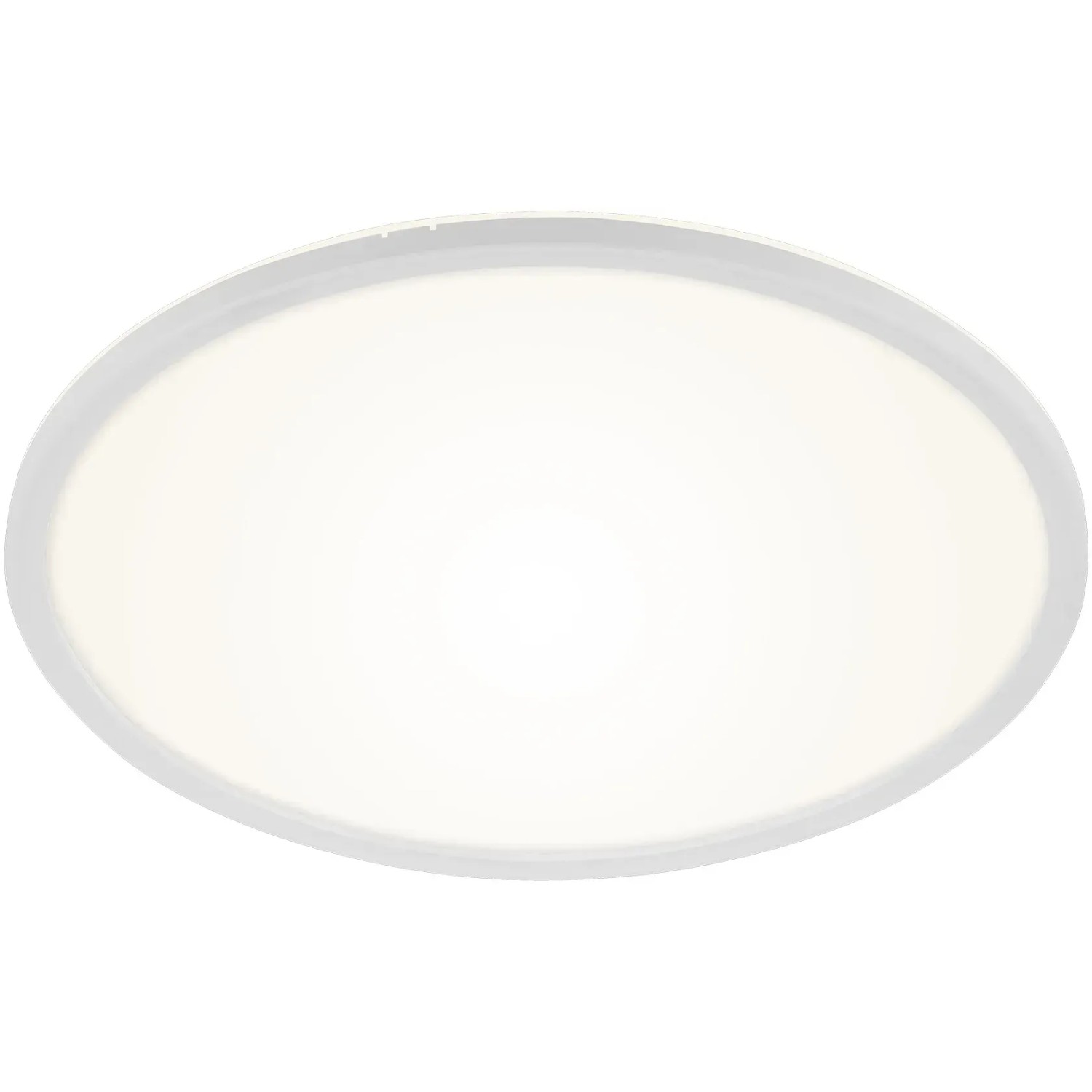 Plafoniera LED Brilo Slim bianca e rotonda, 22 W, per un'illuminazione moderna della stanza.