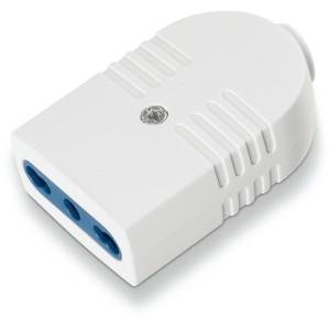 Presa elettrica bianca t.b.t. per installazioni elettriche.