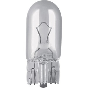 Lampadina di segnalazione originale Osram W5W per auto con attacco a pinza in vetro.