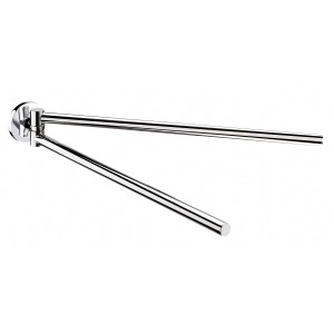 Portasciugamani CMI S 300 cromato, girevole, a 2 bracci (40 cm) per montaggio a parete.