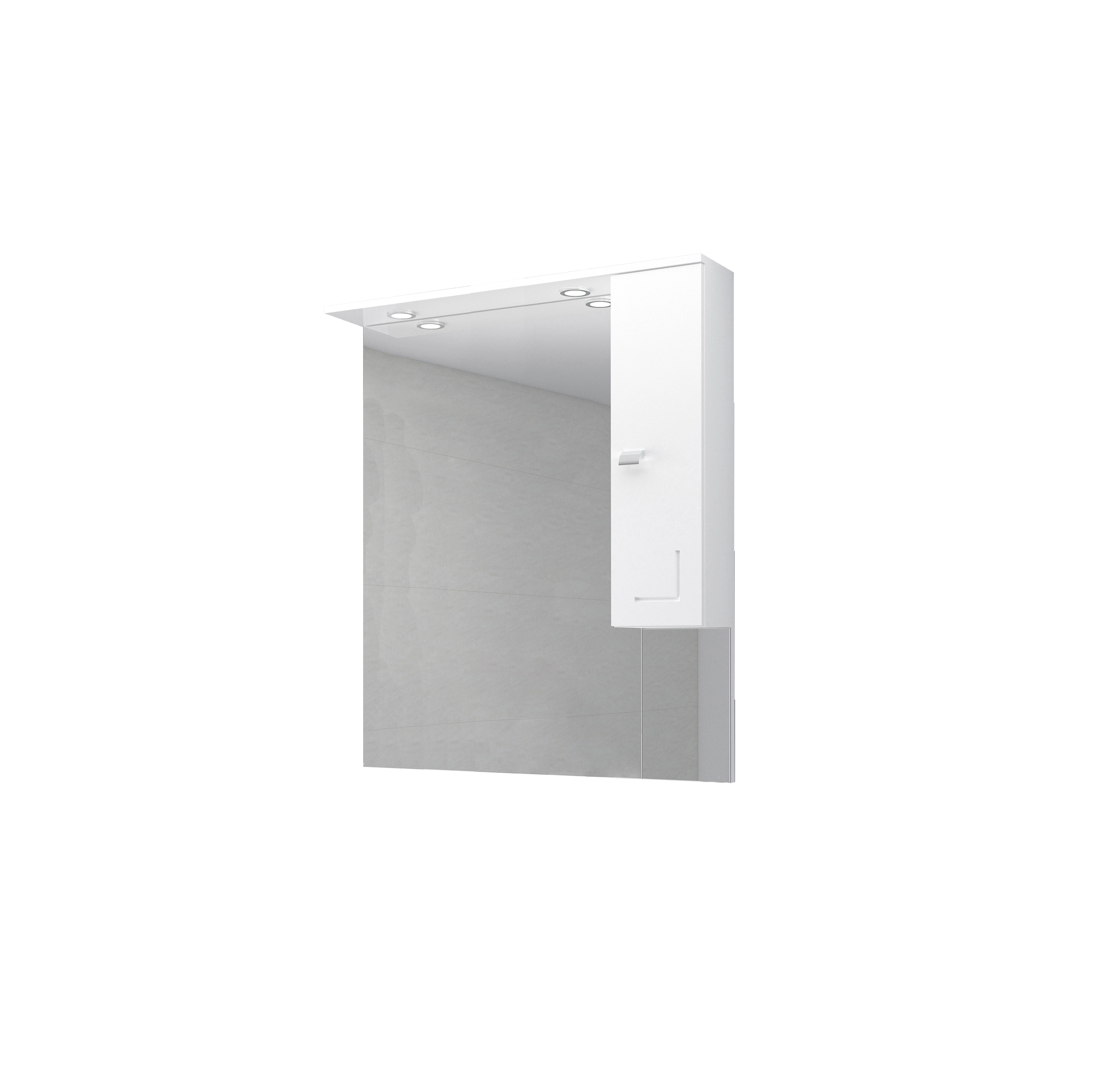 Specchiera specchio bagno pensile contenitore 2 ante, led, cm