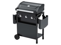 Barbecue Gas Inox 14kW - Richelieu Nero - Barbecue 3 Bruciatori 1 Fornello Laterale Ripiani Laterali Grill E Plancha 85011780 - Foto 2